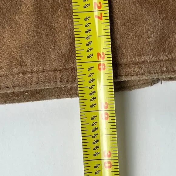 Wilsons Leather Sz Mens M Suede Bomber Jacket M. Julian Beige Zip 5 Pockets - Picture 13 of 14